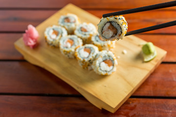sushi roll japanese food