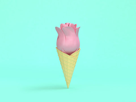 Abstract rose ice cream cone