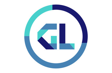 GL Global Circle Ribbon letter Logo