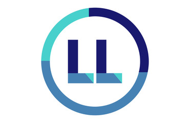 LL Global Circle Ribbon letter Logo