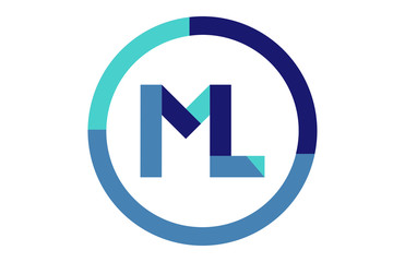 ML Global Circle Ribbon letter Logo