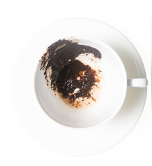 thick with coffee in a white cup