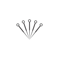 acupuncture needles vector icon