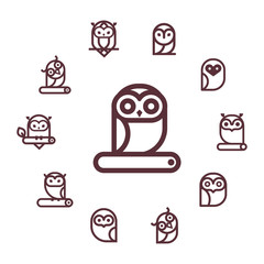Owl  vector icon collection. 