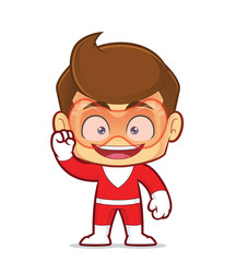 Clipart picture of an excited superhero cartoon character