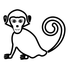 Monkey icon black color fill flat style