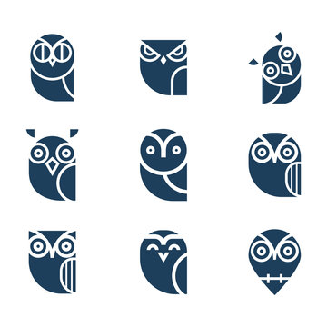 Owl  vector icon collection. 