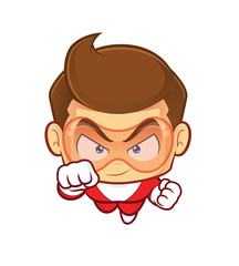 Clipart picture of a flying superhero cartoon character