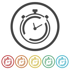 Timer icon, Clock icon,6 Colors Included