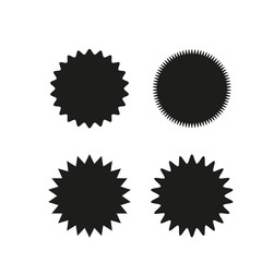 Fototapeta premium Set of vector starburst, sunburst badges. Black on white color. Simple flat style Vintage labels, stickers.