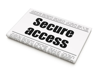 Safety concept: newspaper headline Secure Access on White background, 3D rendering