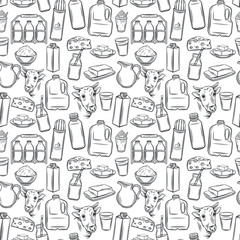 Milk product seamless pattern