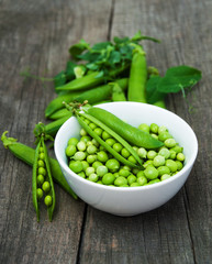 green peas on a table