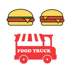 Fast food snacks and drinks flat vector icons. Fastfood icons. Snack bag vector food