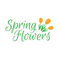Spring flowers. Cute vector spring flowers icons. Simple flowers vector
