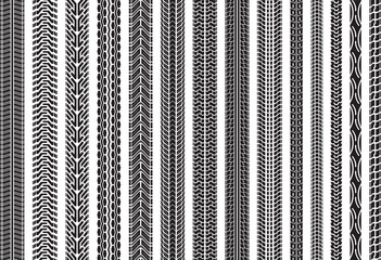 Tire tracks of various vehicles