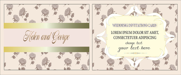 vector vintage sample invitation card