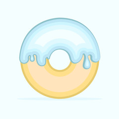 Blue glazed donut, Cartoon