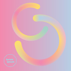 Color line. Semicircle. The volume. 3D. Abstract background. Vector. Blend. Element. Multicolored.