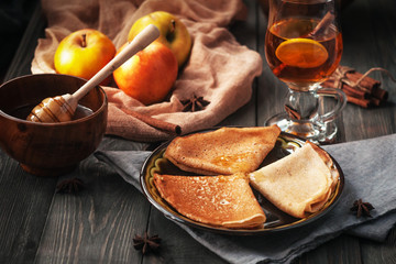 Pancakes with fillings. A treat for tea.