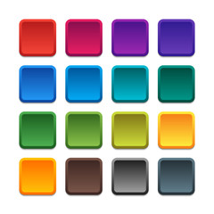 Multicolored square buttons for web design