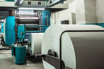 Big rolls with white paper ready to print.
