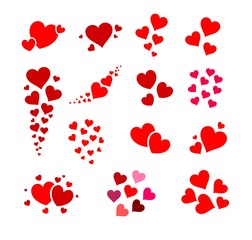 Beautiful and cute group of hearts vector illustration - 191975923