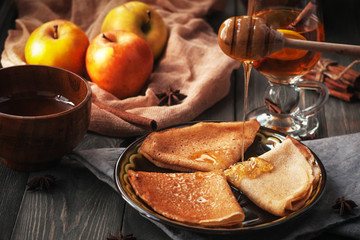 Pancakes with fillings. A treat for tea.