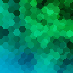 Fototapeta na wymiar Abstract background consisting of green, blue hexagons. Geometric design for business presentations or web template banner flyer. Vector illustration