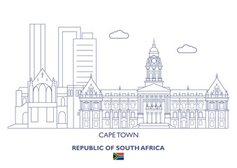 Naklejka premium Cape Town City Skyline, South Africa