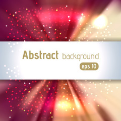 Obraz premium Vector illustration of abstract background with blurred magic light rays, vector illustration. Red, beige, white colors.