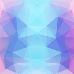 Fototapeta premium Polygonal vector background. Can be used in cover design, book design, website background. Vector illustration. Blue, pink colors.