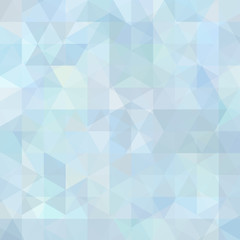 Background made of pastel blue, white triangles. Square composition with geometric shapes. Eps 10