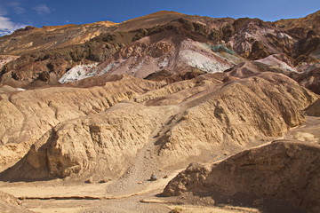 Landscape on Artists Drive in Death Valley in California in the USA

