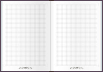 Blank square grid business notebook background illustration