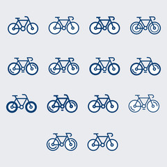 Bikes line icons. Bicycle, cycling vector.