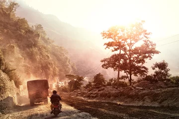Deurstickers Narayanghat-Mugling Highway, Nepal © Ingo Bartussek