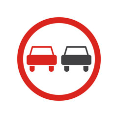 Overtaking prohibited sign