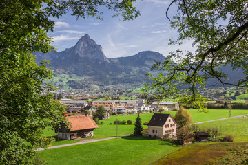Town of Brunnen and lake Lucerne, Brunnen und Vierwaldstättersee Luzern