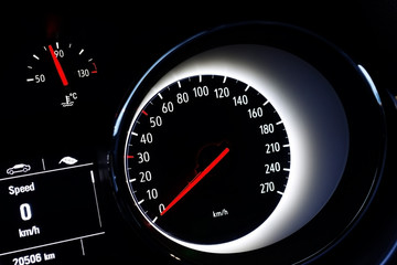 Fototapeta premium Close up of car cockpit of a modern car 