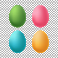 Color Eggs Set Transparent Background
