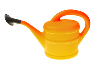 Orange garden watering can