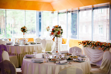 Beautiful wedding accessories, decor, flowers