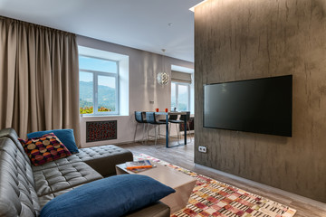Modern living room, open space interior
