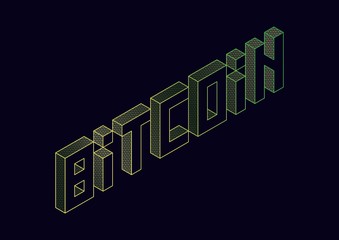vector text illustration bitcoin. - 191984343