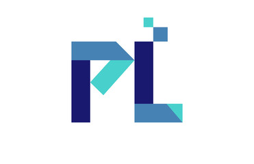 PL Digital Ribbon Letter Logo