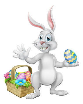 Easter Egg Hunt Bunny Rabbit Cartoon