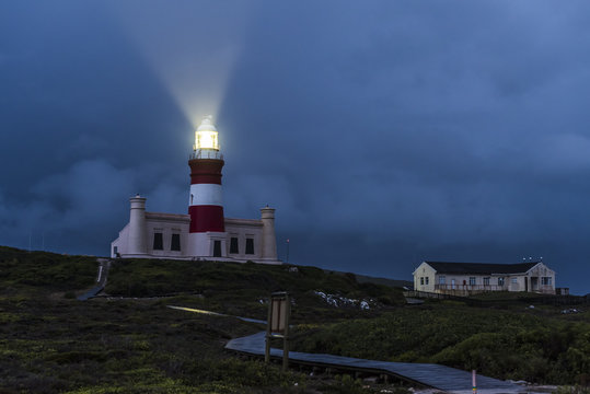 Agulhas Lighthouse during a winter storm