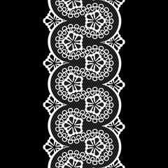 vector seamless vintage lace pattern, black and white