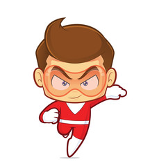 Clipart picture of a superhero cartoon character running